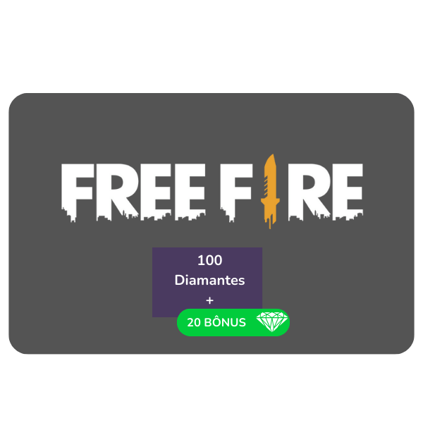 Free Fire - 1.060 Diamantes + 20% de Bônus